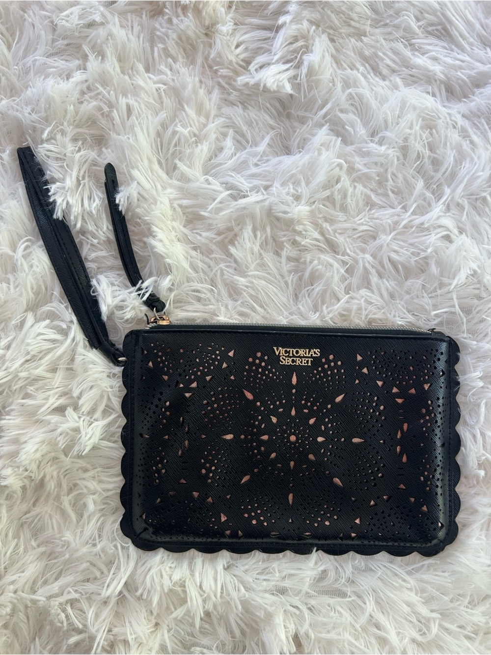 Victoria’s Secret Black Laser Cut Wristlet Clutch